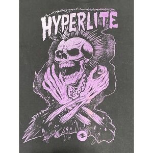 Hyperlite Mens XL Black Purple Skull Graphic T-Shirt Short Sleeve Punk Skater